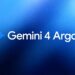 لوگوی رنگارنگ چهارپر هوش مصنوعی در کنار نوشته سفید Gemini 4 Argon روی پسزمینه گرادیان آبی تیره و روشن.