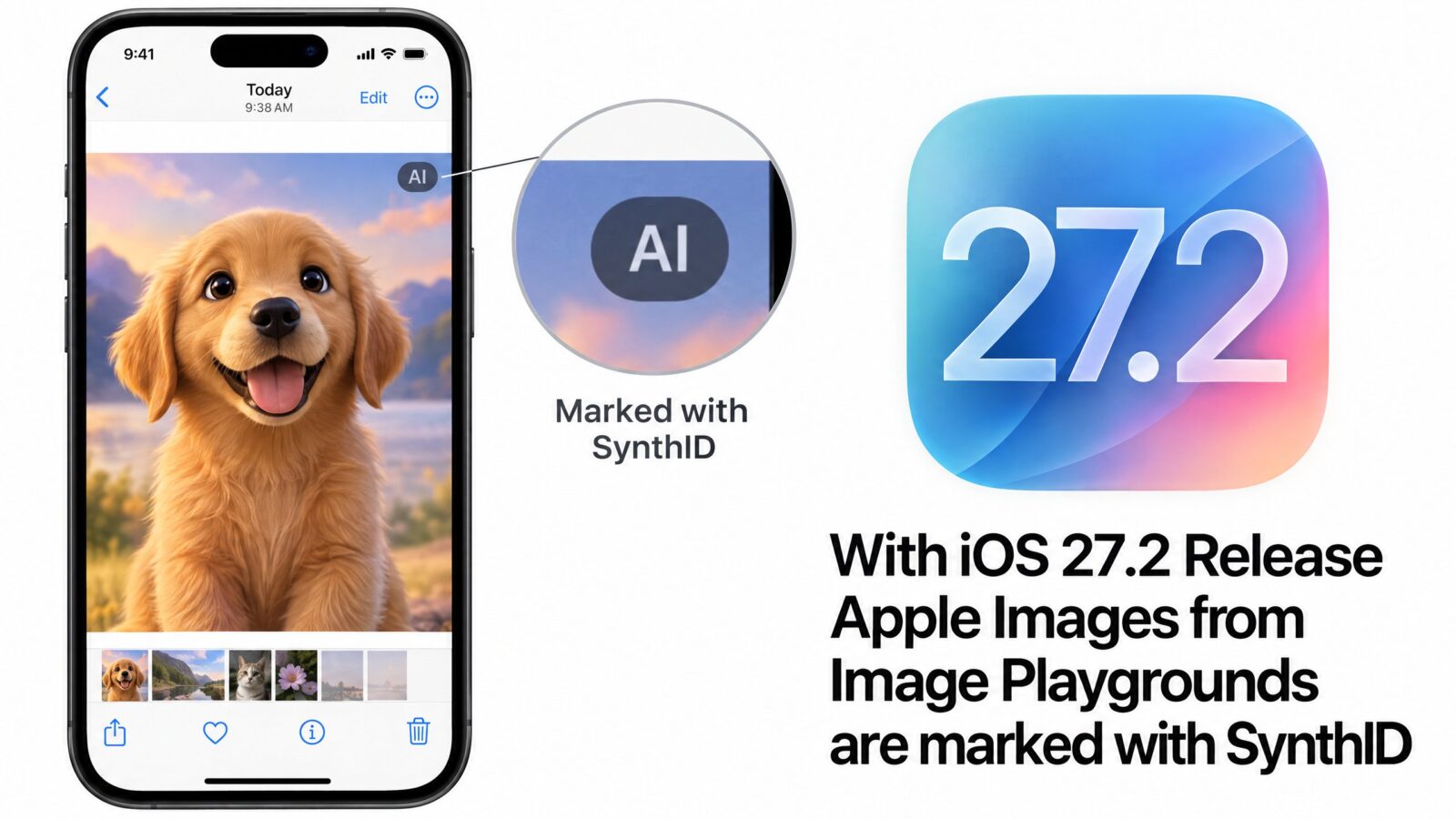 تصاویر هوش مصنوعی در iOS 27.2 به واترمارک اختصاصی گوگل مجهز می شوند