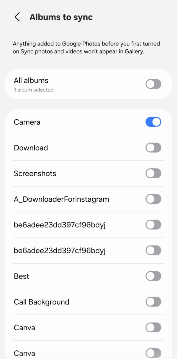 نحوه فعالسازی همگامسازی Samsung Gallery با Google Photos