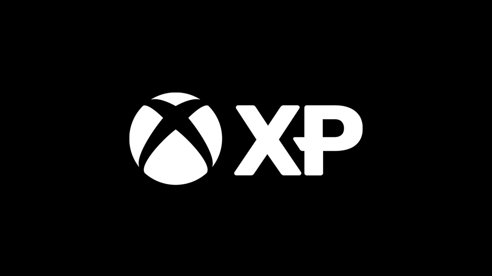 لوگوی رسمی سفیدرنگ برنامه‌ی «Xbox XP»: در سمت چپ، نماد دایره‌ای مشهور ایکس‌باکس با حرف X برش‌خورده قرار دارد و در کنار آن عبارت درشت «XP» با فونت مدرن و ضخیم بر روی پس‌زمینه‌ی کاملاً مشکی نقش بسته است.