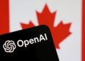 تصویری از لوگوی OpenAI در کنار پرچم کانادا