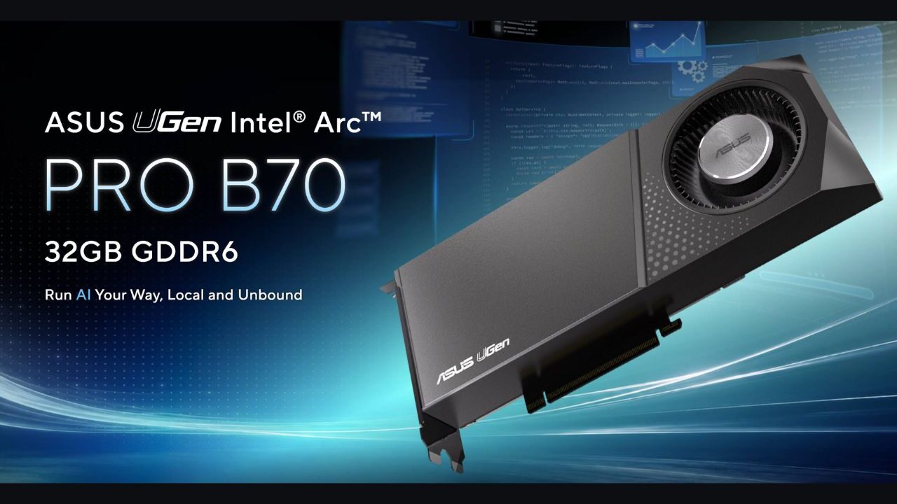 تصویری از کارت گرافیک ایسوس Arc Pro B70