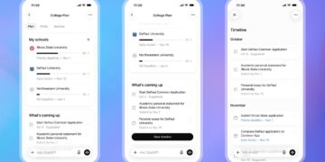 تصویری از قابلیت جدید ChatGPT به نام College Planner