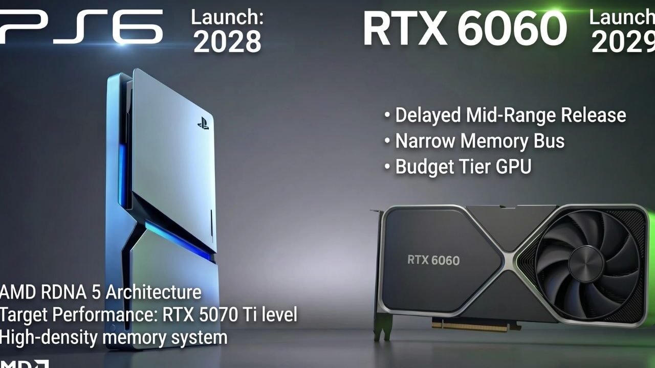تصویری از کارت گرافیک RTX 6060 و PS6