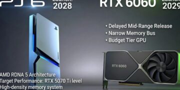 تصویری از کارت گرافیک RTX 6060 و PS6