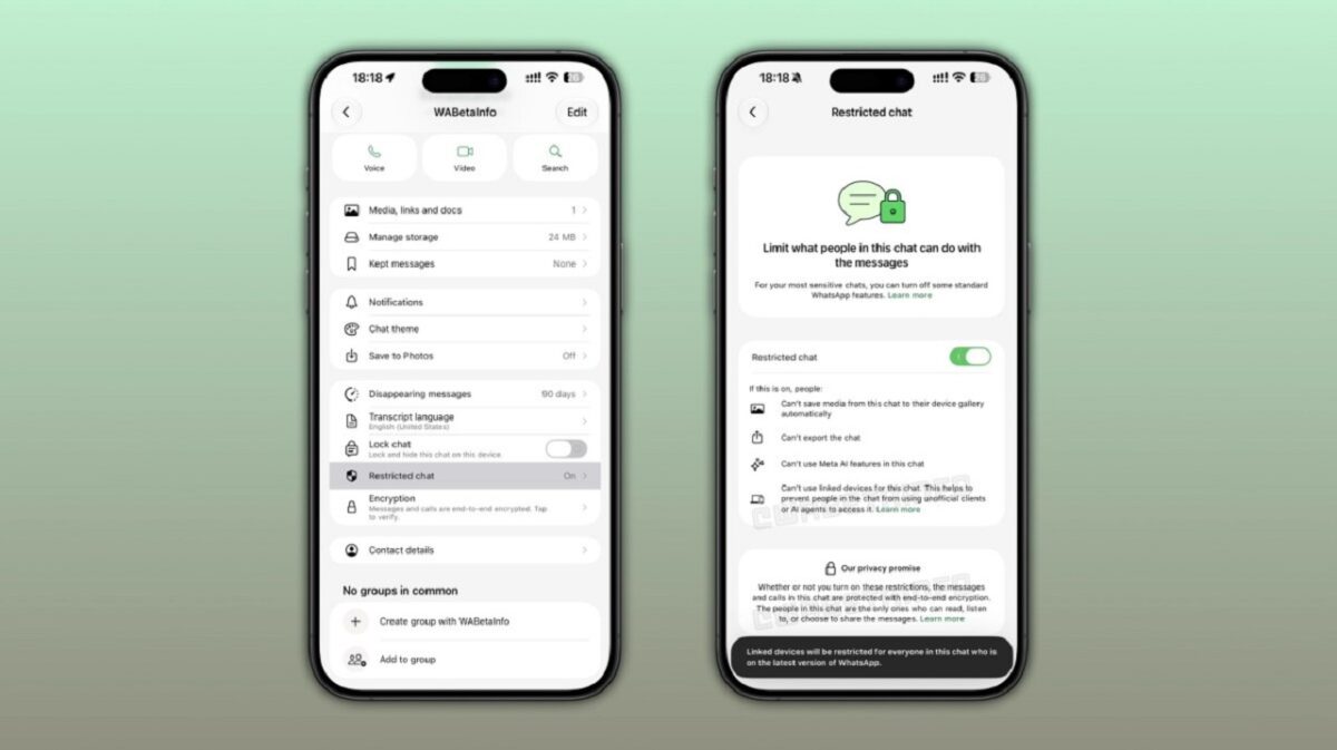 قابلیت Restricted Chat واتساپ چیست و چگونه از چت‌های خصوصی محافظت می‌کند؟ 