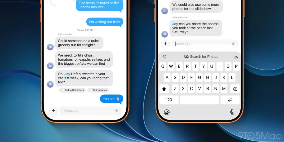 تنظیمات پیشنهادهای هوشمند در اپلیکیشن Messages در iOS 27.2