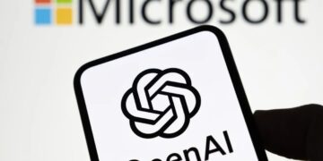 تصویری از لوگوی شرکت مایکروسافت و OpenAI