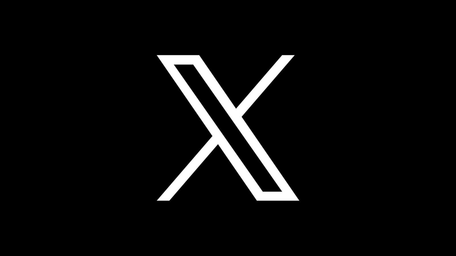 لوگوی سفید X در مرکز پس‌زمینه‌ای کاملا سیاه.